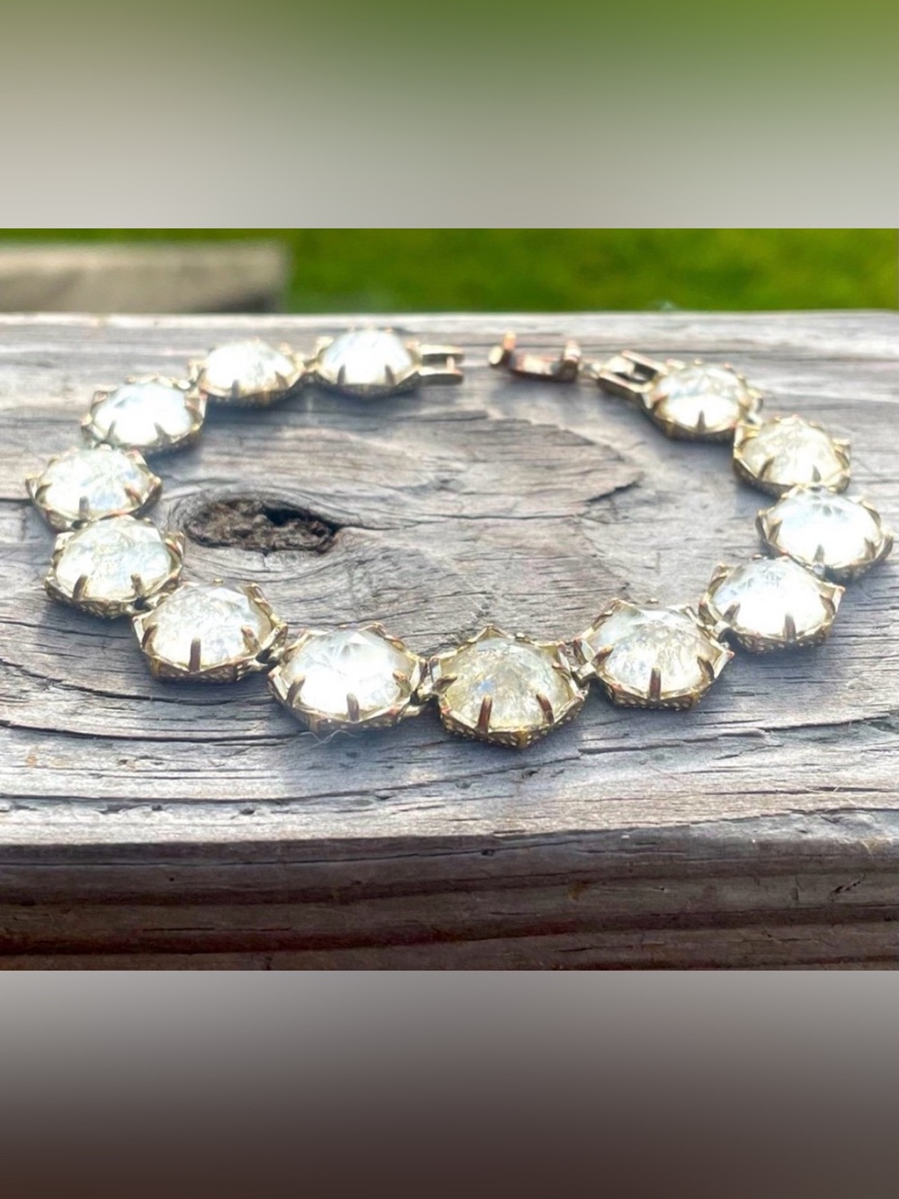 Kendra Scott Grace Crackle Glass Bracelet Gold/Rare/Retired/Collector/Luxe - Picture 3 of 5